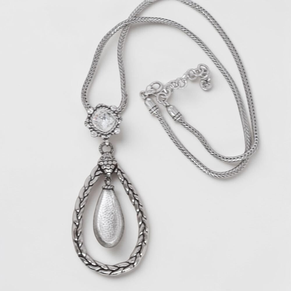 Brighton Let Yourself Shine Teardrop Crystal Dangle Pendant Necklace Retired